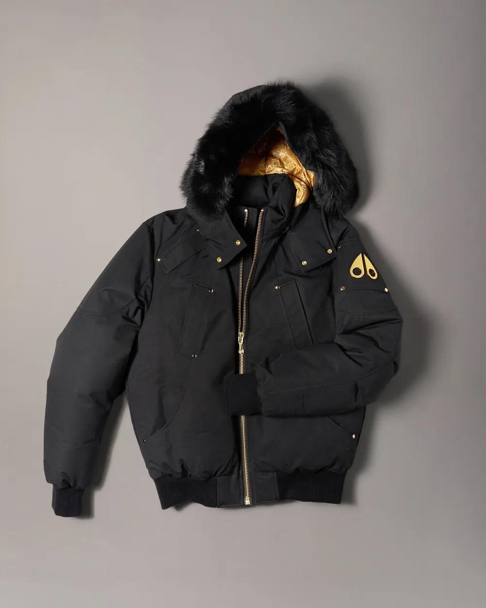 Moose Knuckle Gold Bomber Jacket